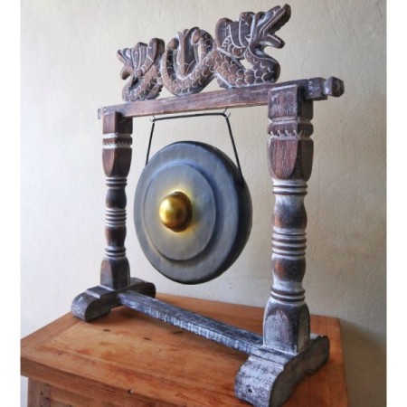 Small Healing Gong in Stand - 25cm - Black