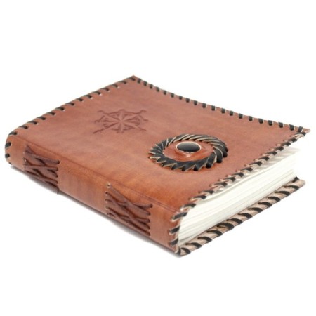 Leather Black onyx & Compas Notebook (7x5") Leather Black onyx & Compas Notebook (7x5")