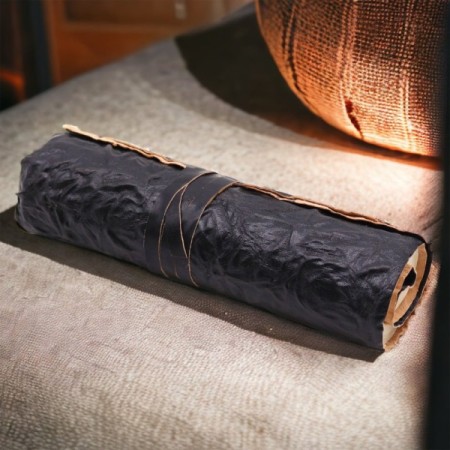 Rolled Leather Travel Notebook - 96 pages - Black 21x15cm Rolled Leather Travel Notebook - 96 pages - Black 21x15cm