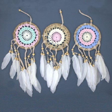 Pastel Pink Macrame Dream Catcher 12cm (asst colours)