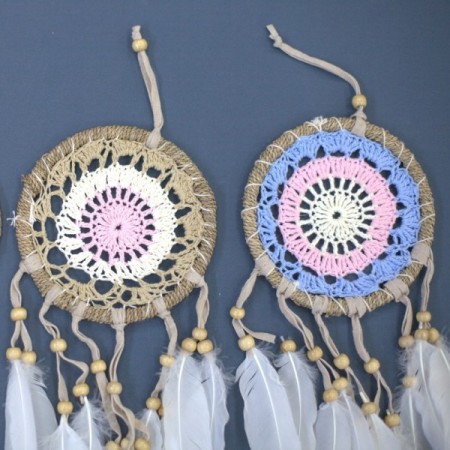 Pastel Pink Macrame Dream Catcher 12cm (asst colours)
