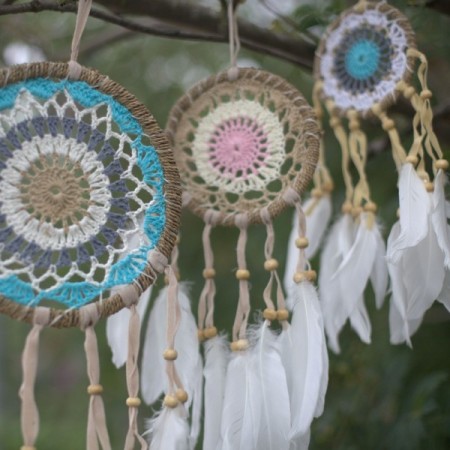 Pastel Pink Macrame Dream Catcher 12cm (asst colours)