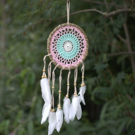Pastel Pink Macrame Dream Catcher 16cm (asst colours)