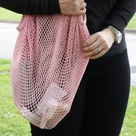 Pure Cotton Mesh Bag - Black