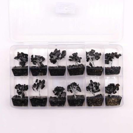 Mini Gemstone Tree On Orgonite Base - Black Agate (15 stones) Mini Gemstone Tree On Orgonite Base - Black Agate (15 stones)