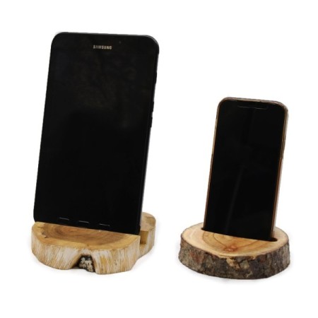 Lrg Gamal Wood Phone Holder - Whitewash Lrg Gamal Wood Phone Holder - Whitewash