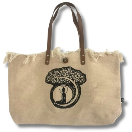 Natural Tote Bag Leather Handle - Inspiration Natural Tote Bag Leather Handle - Inspiration