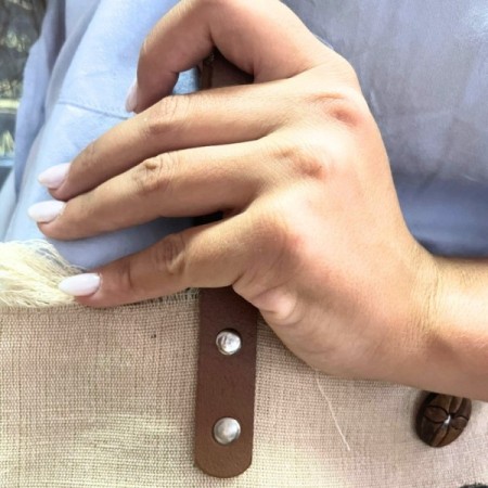 Natural Tote Bag Leather Handle - Inspiration Natural Tote Bag Leather Handle - Inspiration