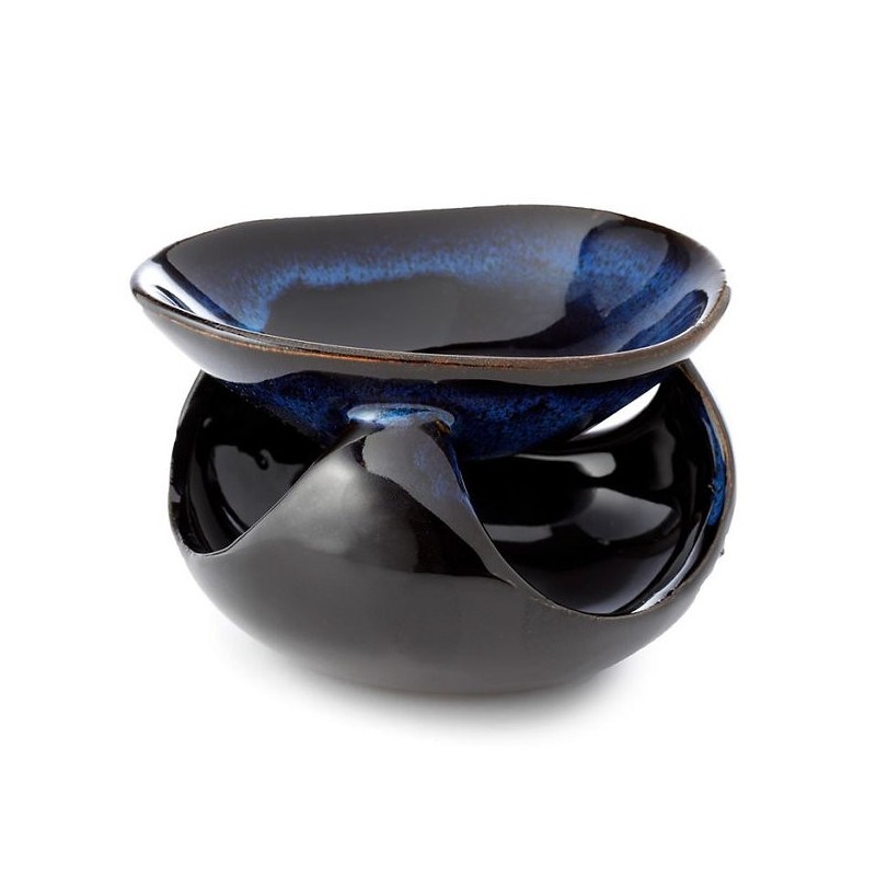 Abstract Dark Mottled Ceramic Oil Burner (asst)