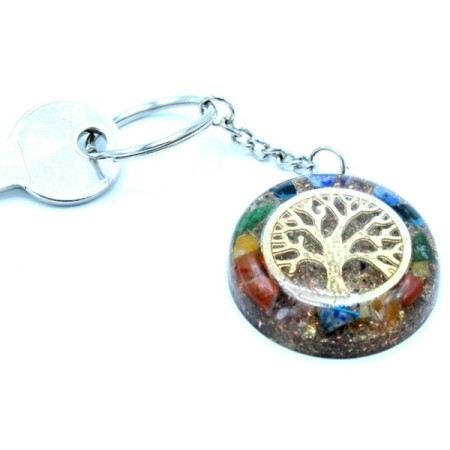 Orgonite Power Keyring - Gemstones Chakra Tree of Life