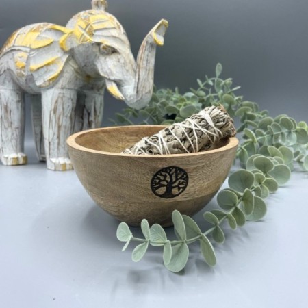 Wooden Smudge and Ritual Offerings Bowl - Tree of Life - 13x7cm Wooden Smudge and Ritual Offerings Bowl - Tree of Life - 13x7cm