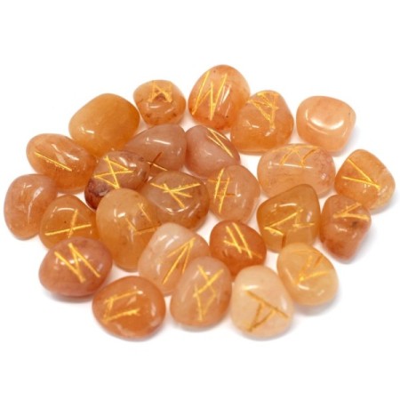 Runes Stone Set in Pouch- Yellow Aventurine Runes Stone Set in Pouch- Yellow Aventurine