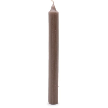 Solid Colour Dinner Candles - Rustic Taupe - Pack of 5