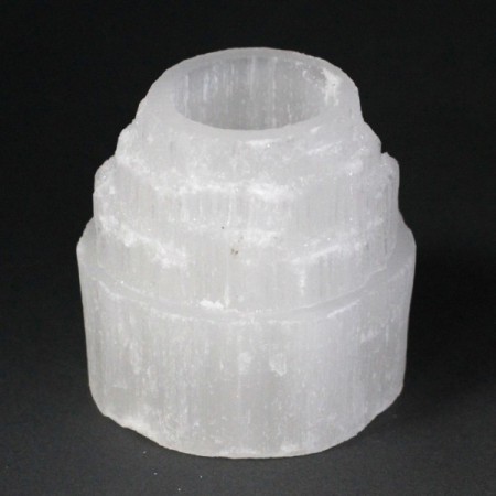 Selenite Mountain Top Candle Holder - 8 cm Selenite Mountain Top Candle Holder - 8 cm