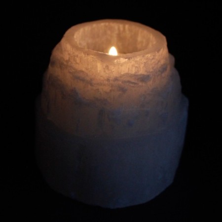 Selenite Mountain Top Candle Holder - 8 cm Selenite Mountain Top Candle Holder - 8 cm