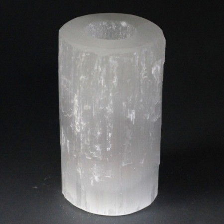 Selenite Cylinder Candle Holder - 15 cm Selenite Cylinder Candle Holder - 15 cm