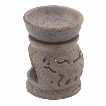 Small Soapstone Oil Burner 8cm - Elephant Small Soapstone Oil Burner 8cm - Elephant