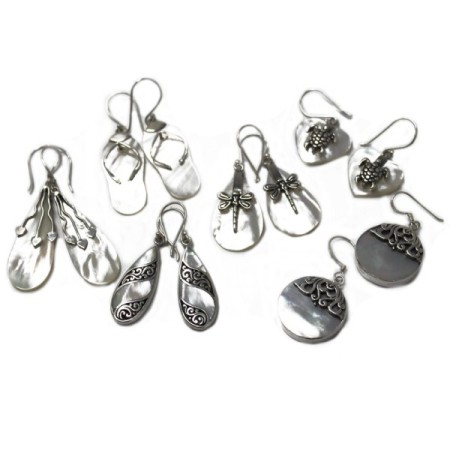 Shell & Silver Earrings - Flip-flops- MOP Shell & Silver Earrings - Flip-flops- MOP