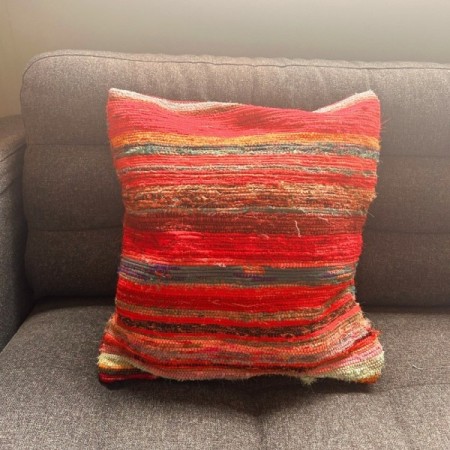 Rag Rug Cushion Covers - Rich Reds
