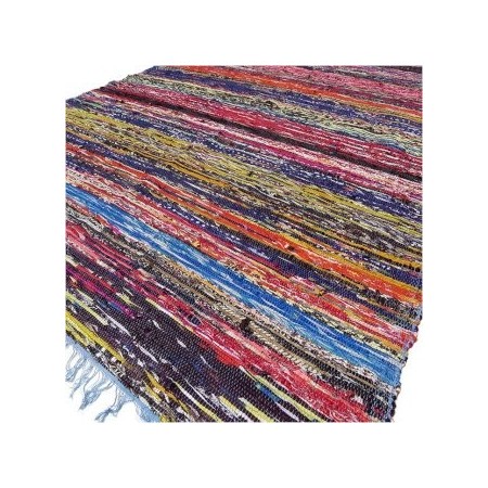 153 x 90cm Luxury Rag Rug - Blue
