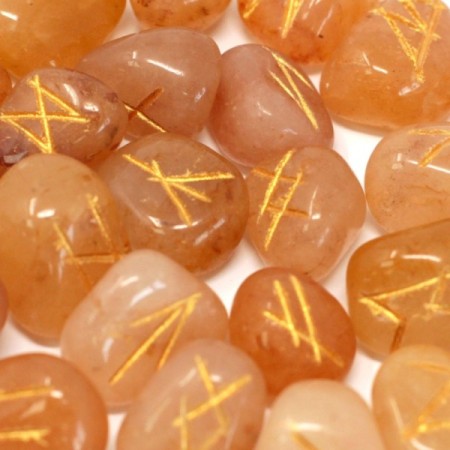 Runes Stone Set in Pouch- Yellow Aventurine Runes Stone Set in Pouch- Yellow Aventurine