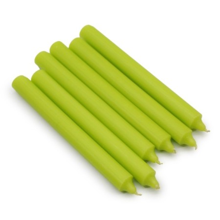 Solid Colour Dinner Candles - Rustic Lime Green - Pack of 5 Solid Colour Dinner Candles - Rustic Lime Green - Pack of 5