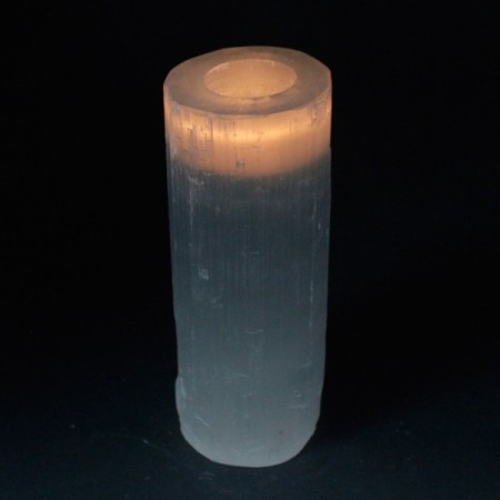 Selenite Cylinder Candle Holder - 20 cm Selenite Cylinder Candle Holder - 20 cm