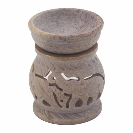 Small Soapstone Oil Burner 8cm - Elephant Small Soapstone Oil Burner 8cm - Elephant