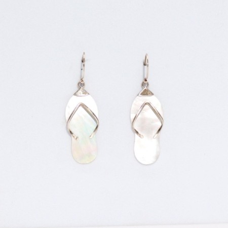 Shell & Silver Earrings - Flip-flops- MOP Shell & Silver Earrings - Flip-flops- MOP