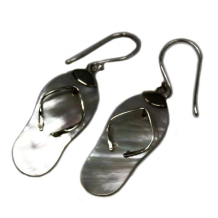 Shell & Silver Earrings - Flip-flops- MOP Shell & Silver Earrings - Flip-flops- MOP