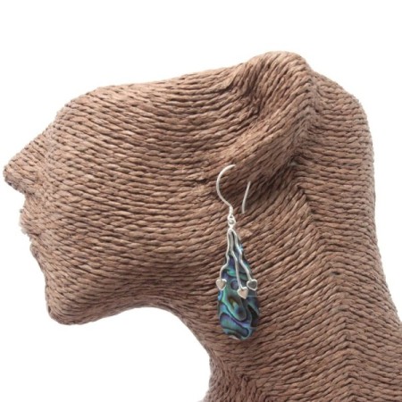 Shell & Silver Earrings - Three Hearts - Abalone Shell & Silver Earrings - Three Hearts - Abalone