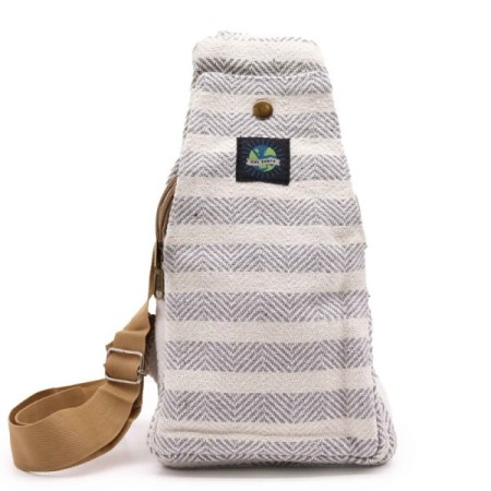 Body Cross Bag Natural Cotton - Grey & White Body Cross Bag Natural Cotton - Grey & White