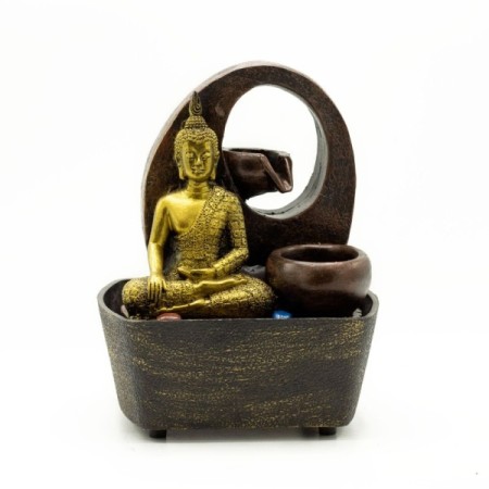 Tabletop Water Feature - 21.5cm - Golden Buddha & Pots Tabletop Water Feature - 21.5cm - Golden Buddha & Pots