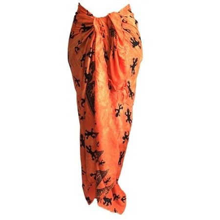 Bali Gecko Sarongs - Orange Bali Gecko Sarongs - Orange