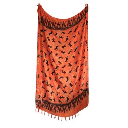 Bali Gecko Sarongs - Orange Bali Gecko Sarongs - Orange