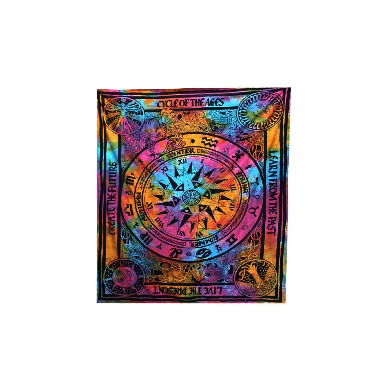 Double Cotton Bedspread + Wall Hanging - Circle of Ages