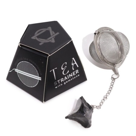 Raw Crystal Gemstone Tea Strainer - Black Obsidian Raw Crystal Gemstone Tea Strainer - Black Obsidian