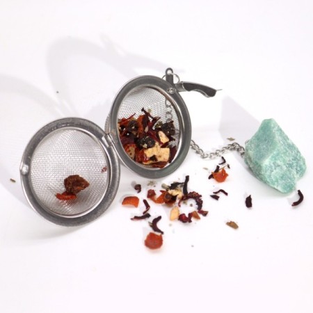 Raw Crystal Gemstone Tea Strainer - Black Obsidian Raw Crystal Gemstone Tea Strainer - Black Obsidian