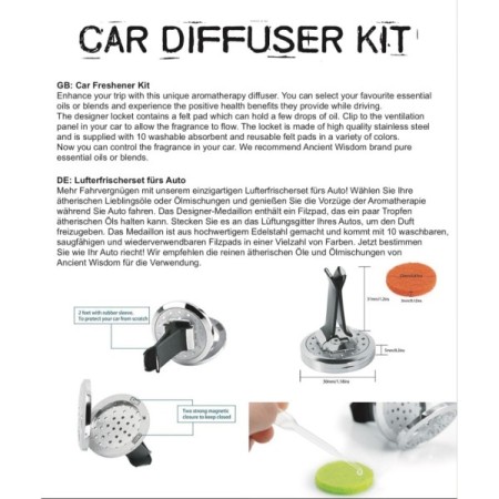 Car Diffuser Kit - Lotus Buddha- 30mm Car Diffuser Kit - Lotus Buddha- 30mm