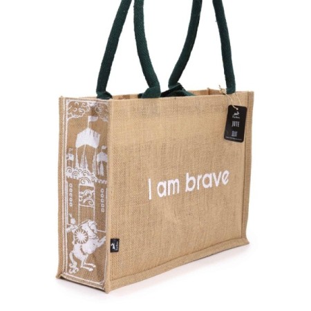 Hop Hare Jute Big Bag - I am Brave Hop Hare Jute Big Bag - I am Brave