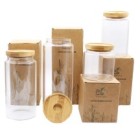 Cottage Bamboo Glass Jar