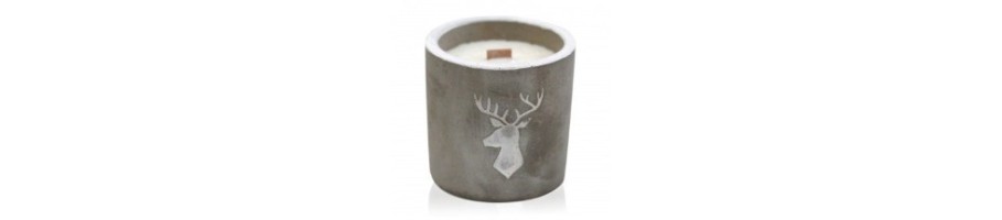Concrete Wooden Wick Candle