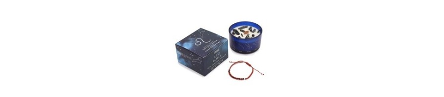 Zodiac Crystal Candles with Gemstone Bracelet