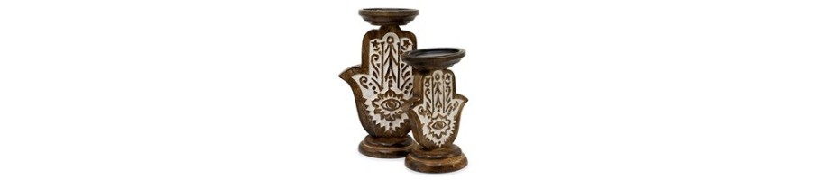 Mango Wood Candle Stands
