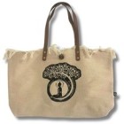 Natural Tote Bags with Leather Handle