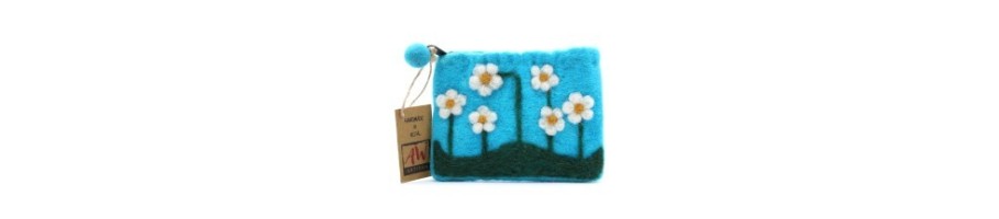 Natural Felt Zipper Pouch