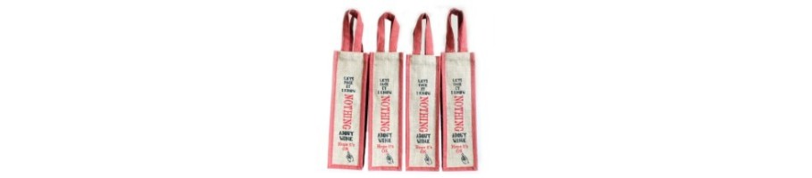 Natural Jute & Cotton Wine Bags