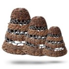 Natural Banana Leaf & Hitam Raffia Lamp Shades