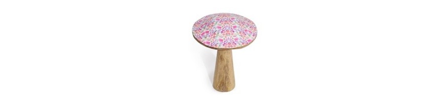 Wooden Enamelled Mushroom Decoration